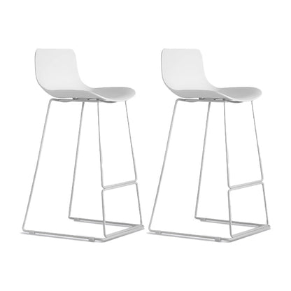 Scandinavian Pp Plastic Bar Stool Armless Stool with Steel Frame