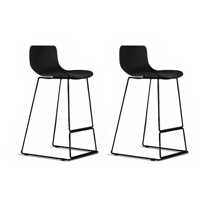 Scandinavian Pp Plastic Bar Stool Armless Stool with Steel Frame