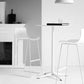 Scandinavian Pp Plastic Bar Stool Armless Stool with Steel Frame