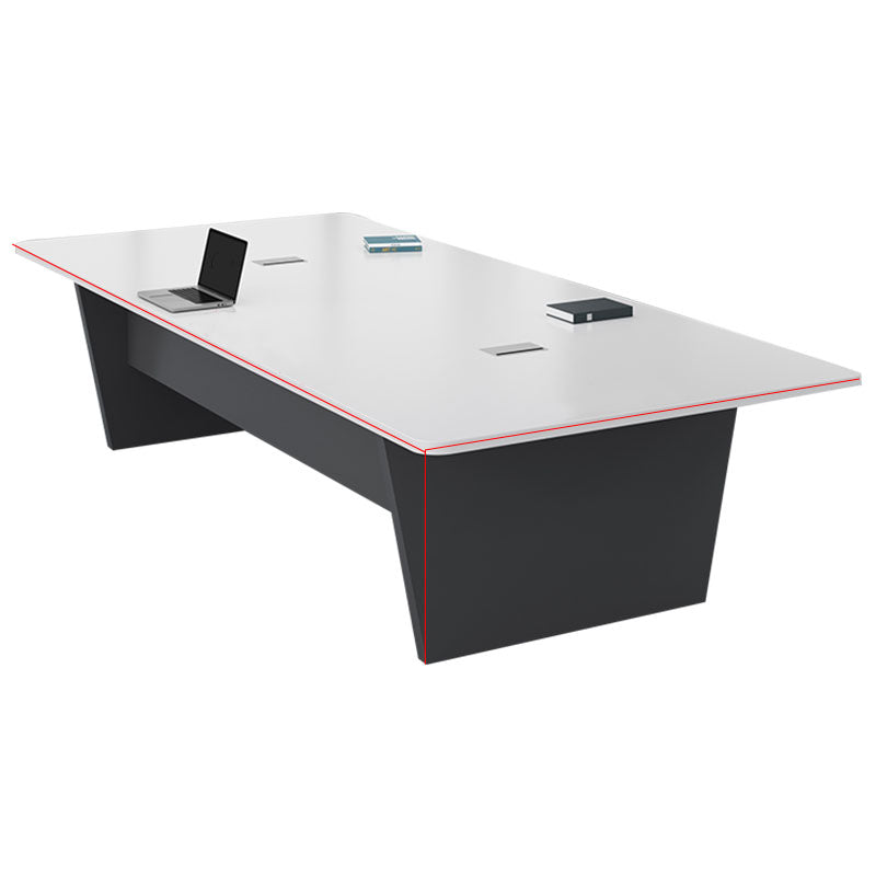 Moderne rechthoekige kantoorbureau wit houten schrijfbureau voor kantoor