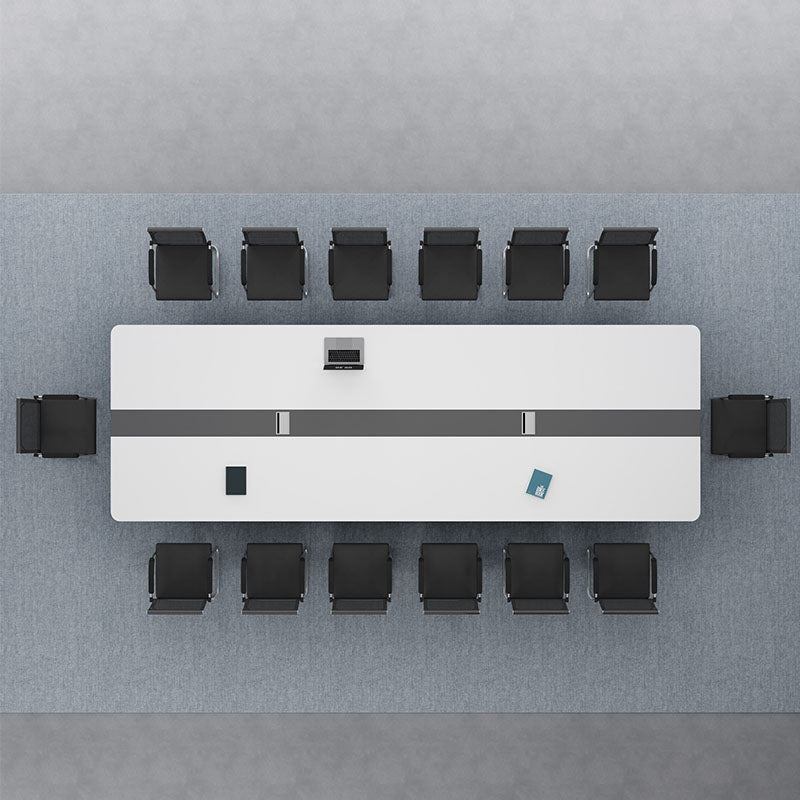 Moderne rechthoekige kantoorbureau wit houten schrijfbureau voor kantoor