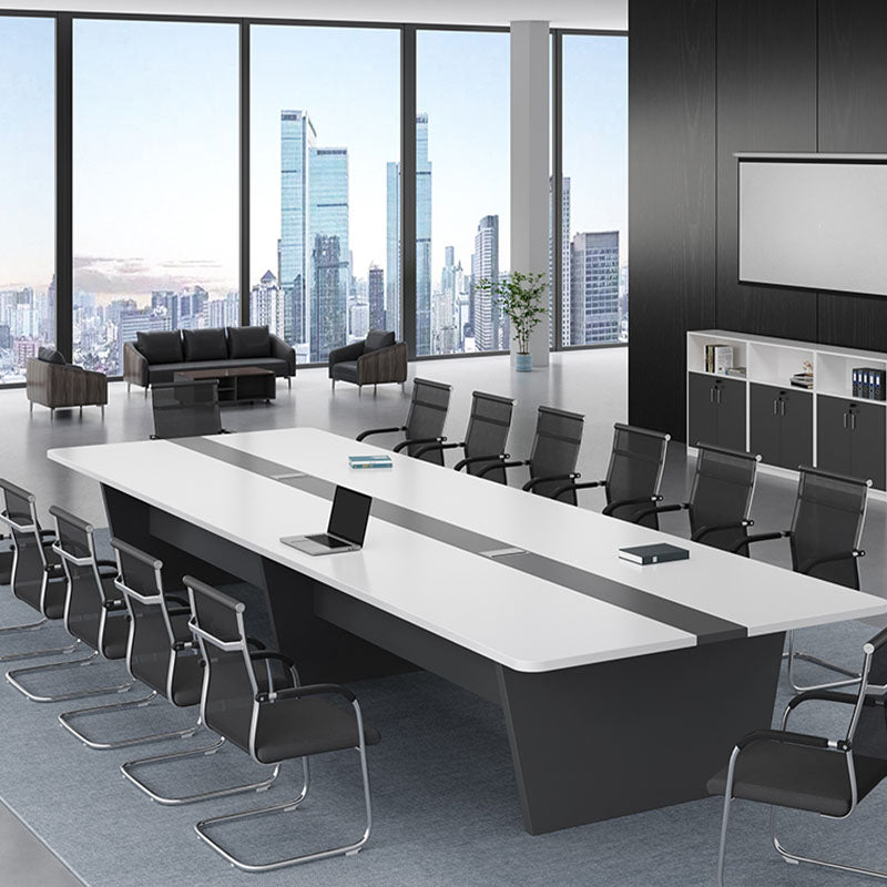 Moderne rechthoekige kantoorbureau wit houten schrijfbureau voor kantoor