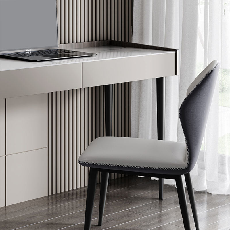 Contemporary Marble Office Desk Parsons With Metal Legs Writing Desk Clearhalo 'furn' 'furn_office_desk' 'Furniture' 'Office Desks' 'Office Furniture' 'office_desk' 5916651