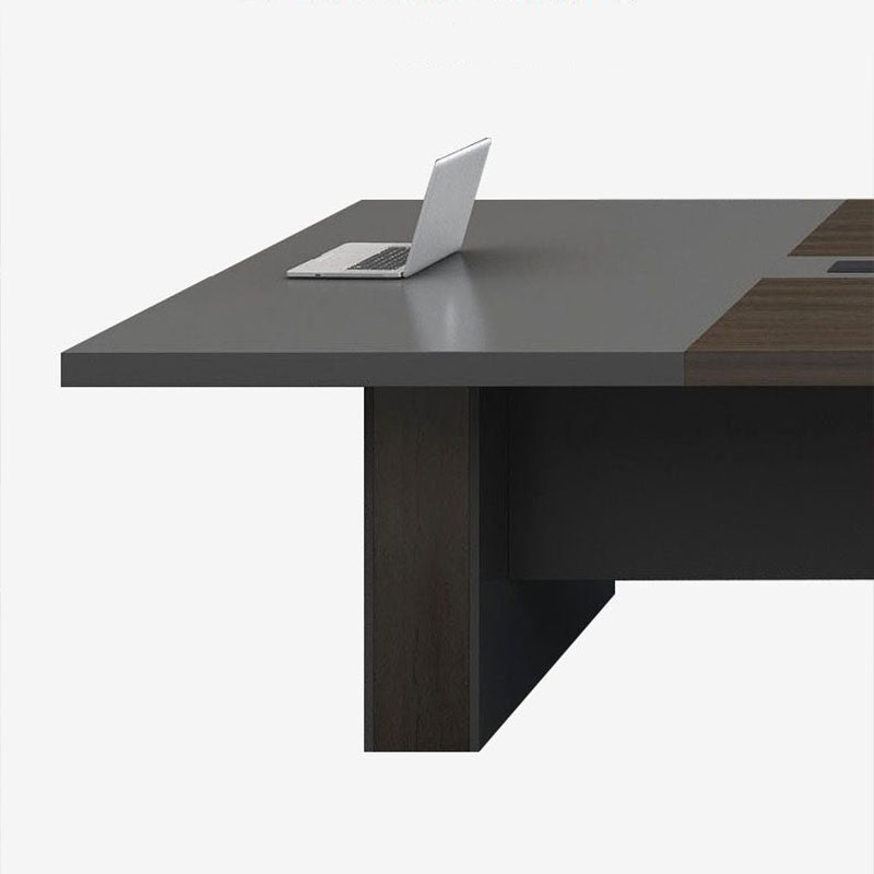 Modern Solid Wood Writing Desk Black Rectangular Office Desk Clearhalo 'furn' 'furn_office_desk' 'Furniture' 'Office Desks' 'Office Furniture' 'office_desk' 5916675