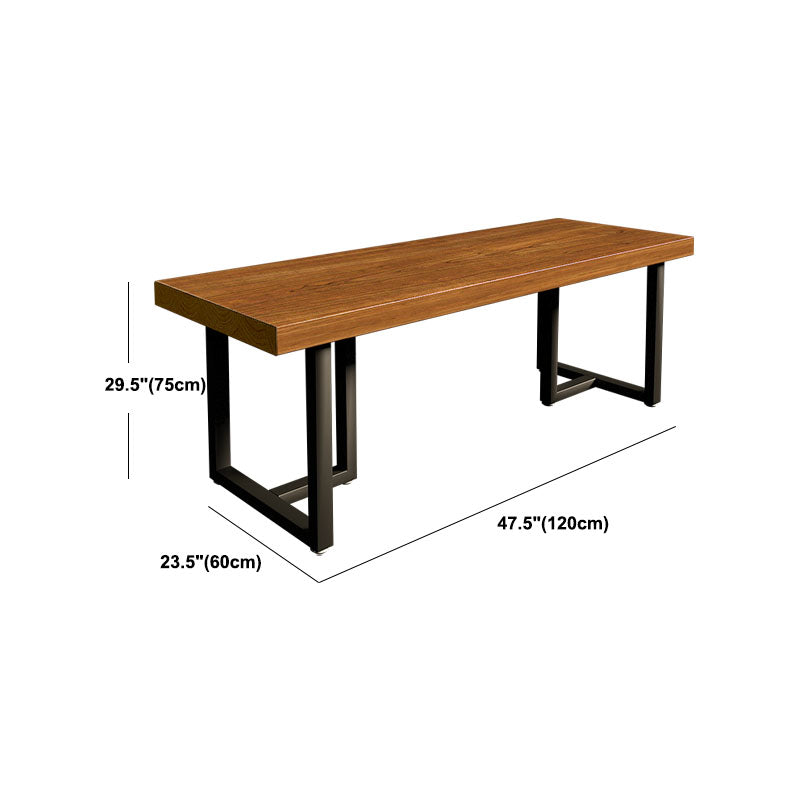 Brown Rectangular Office Bureau en bois Home Writing Bureau avec des jambes en métal
