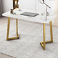 Glam Office Desk Rectangular Steel Writing Desk in Matte Finish