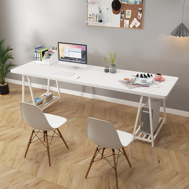 Manufactured Wood Rectangle Writing Desk Home Glam Office Desk White White Clearhalo 'furn' 'furn_office_desk' 'Furniture' 'Office Desks' 'Office Furniture' 'office_desk' 5916957