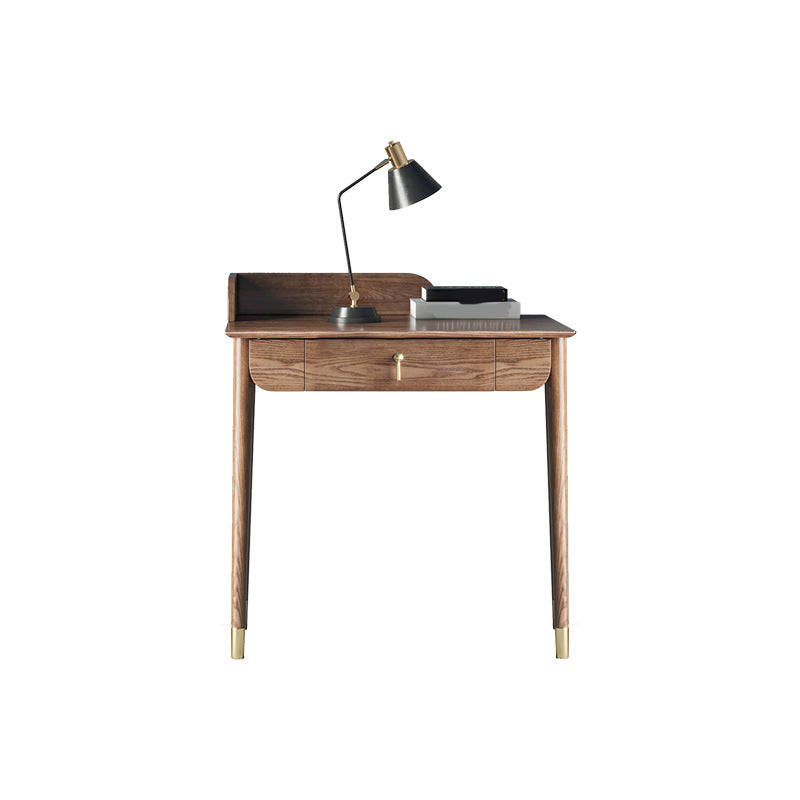 Glam Office Desk Rectangular Brown Solid Wood Writing Desk for Home 31"L x 22"W x 34"H Clearhalo 'furn' 'furn_office_desk' 'Furniture' 'Office Desks' 'Office Furniture' 'office_desk' 5916975
