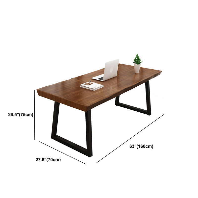 Escritorio de oficina moderno de 30 "H escritorio ejecutivo de madera maciza rectangular