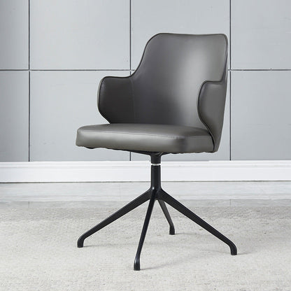 Modern Fixed Arms Office Chair Leather Ergonomic No Wheels Chair 1 Piece Clearhalo 'furn' 'furn_office_chair' 'Furniture' 'Office Chairs' 'Office Furniture' 'office_chair' 5917062