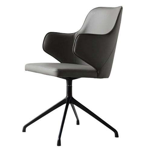 Modern Fixed Arms Office Chair Leather Ergonomic No Wheels Chair Clearhalo 'furn' 'furn_office_chair' 'Furniture' 'Office Chairs' 'Office Furniture' 'office_chair' 5917066