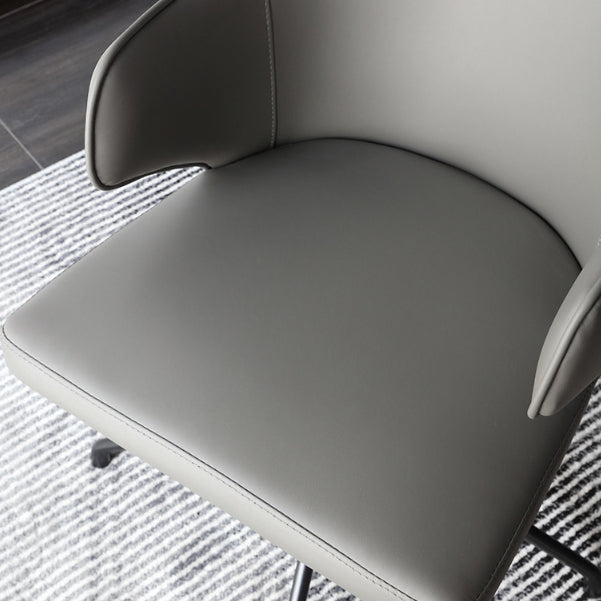 Modern Fixed Arms Office Chair Leather Ergonomic No Wheels Chair Clearhalo 'furn' 'furn_office_chair' 'Furniture' 'Office Chairs' 'Office Furniture' 'office_chair' 5917067