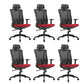 Contemporary High Back Office Chair Ergonomic Adjustable Chair Black-Red 6 Piece Set Clearhalo 'furn' 'furn_office_chair' 'Furniture' 'Office Chairs' 'Office Furniture' 'office_chair' 5917094