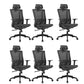 Contemporary High Back Office Chair Ergonomic Adjustable Chair Black 6 Piece Set Clearhalo 'furn' 'furn_office_chair' 'Furniture' 'Office Chairs' 'Office Furniture' 'office_chair' 5917095