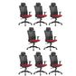 Contemporary High Back Office Chair Ergonomic Adjustable Chair Black-Red 8 Piece Set Clearhalo 'furn' 'furn_office_chair' 'Furniture' 'Office Chairs' 'Office Furniture' 'office_chair' 5917099