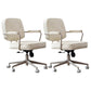 23"W Contemporary Office Chair White Swivel Upholstered Desk Chair 2 Piece Set Clearhalo 'furn' 'furn_office_chair' 'Furniture' 'Office Chairs' 'Office Furniture' 'office_chair' 5917103