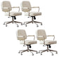 23"W Contemporary Office Chair White Swivel Upholstered Desk Chair 4 Piece Set Clearhalo 'furn' 'furn_office_chair' 'Furniture' 'Office Chairs' 'Office Furniture' 'office_chair' 5917104