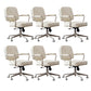 23"W Contemporary Office Chair White Swivel Upholstered Desk Chair 6 Piece Set Clearhalo 'furn' 'furn_office_chair' 'Furniture' 'Office Chairs' 'Office Furniture' 'office_chair' 5917106