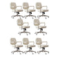 23"W Contemporary Office Chair White Swivel Upholstered Desk Chair 8 Piece Set Clearhalo 'furn' 'furn_office_chair' 'Furniture' 'Office Chairs' 'Office Furniture' 'office_chair' 5917108