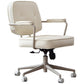 23"W Contemporary Office Chair White Swivel Upholstered Desk Chair Clearhalo 'furn' 'furn_office_chair' 'Furniture' 'Office Chairs' 'Office Furniture' 'office_chair' 5917110