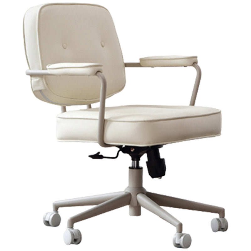 23"W Contemporary Office Chair White Swivel Upholstered Desk Chair Clearhalo 'furn' 'furn_office_chair' 'Furniture' 'Office Chairs' 'Office Furniture' 'office_chair' 5917110