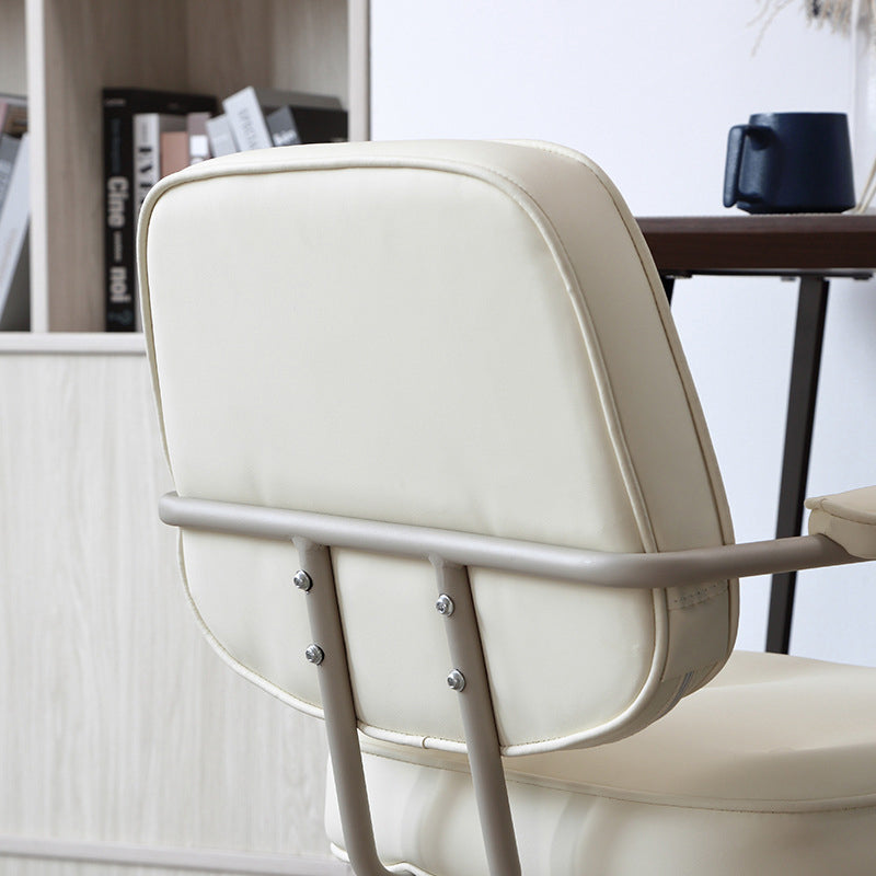 23"W Contemporary Office Chair White Swivel Upholstered Desk Chair Clearhalo 'furn' 'furn_office_chair' 'Furniture' 'Office Chairs' 'Office Furniture' 'office_chair' 5917111