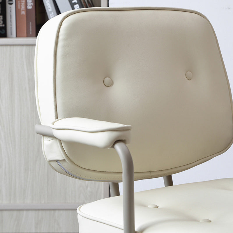 23"W Contemporary Office Chair White Swivel Upholstered Desk Chair Clearhalo 'furn' 'furn_office_chair' 'Furniture' 'Office Chairs' 'Office Furniture' 'office_chair' 5917112