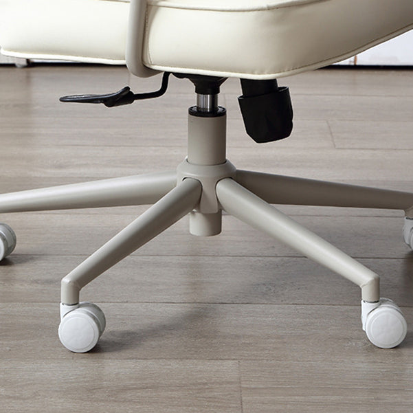 23"W Contemporary Office Chair White Swivel Upholstered Desk Chair Clearhalo 'furn' 'furn_office_chair' 'Furniture' 'Office Chairs' 'Office Furniture' 'office_chair' 5917114