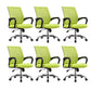 Contemporary Arm Chair Green Fixed Arms Nylon Mid Back Home Office Chair
