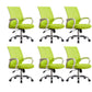 Contemporary Arm Chair Green Fixed Arms Nylon Mid Back Home Office Chair