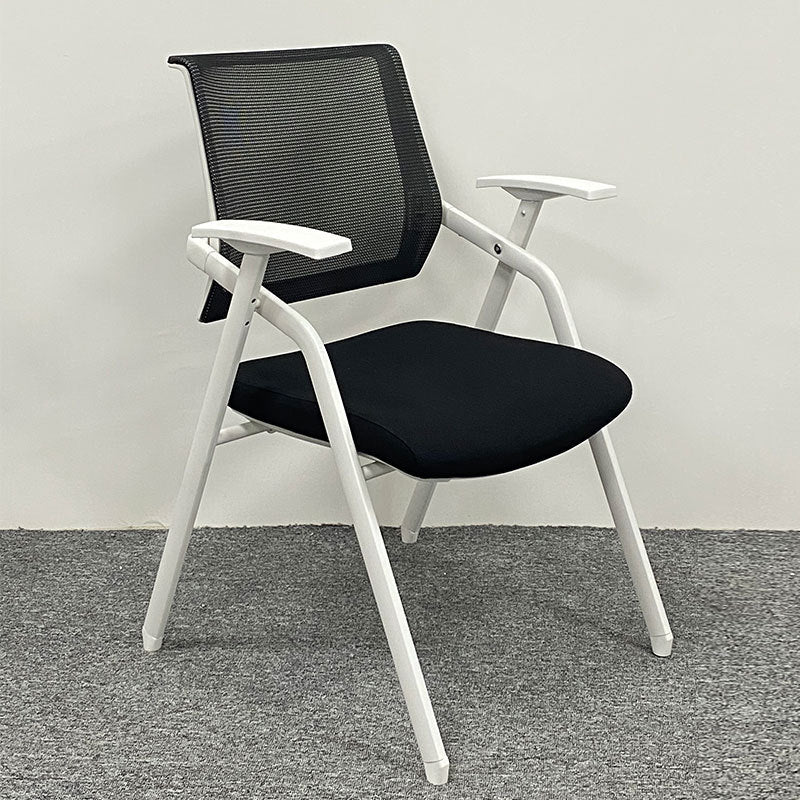 Silla para conferencias con respaldo medio Silla para invitados con base metálica contemporánea