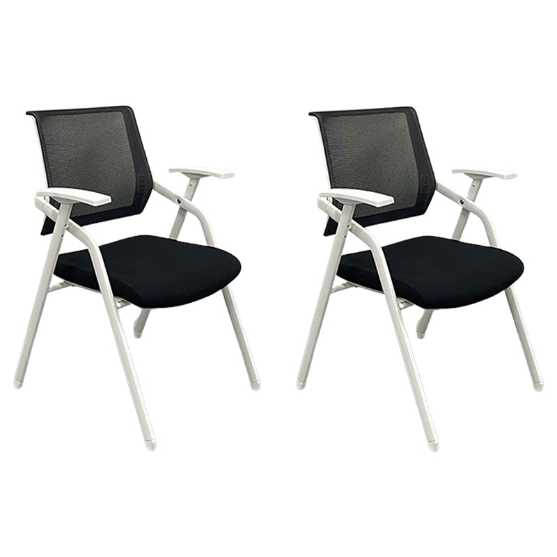 Silla para conferencias con respaldo medio Silla para invitados con base metálica contemporánea