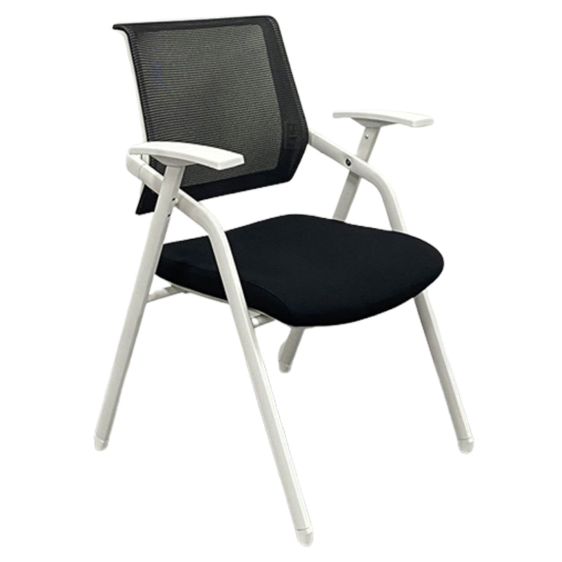 Silla para conferencias con respaldo medio Silla para invitados con base metálica contemporánea