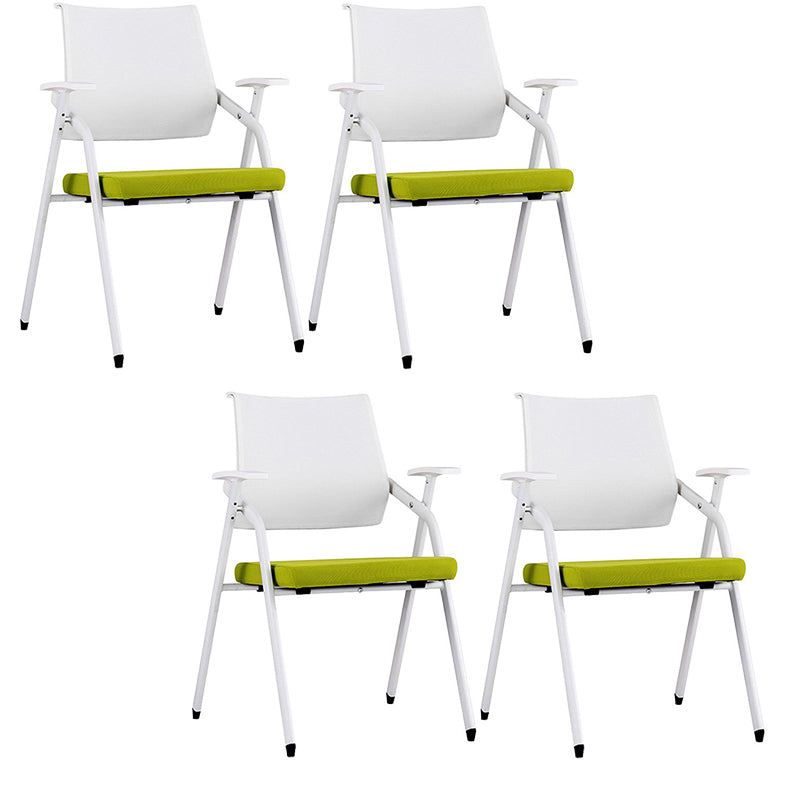 Silla para conferencias con respaldo medio Silla para invitados con base metálica contemporánea