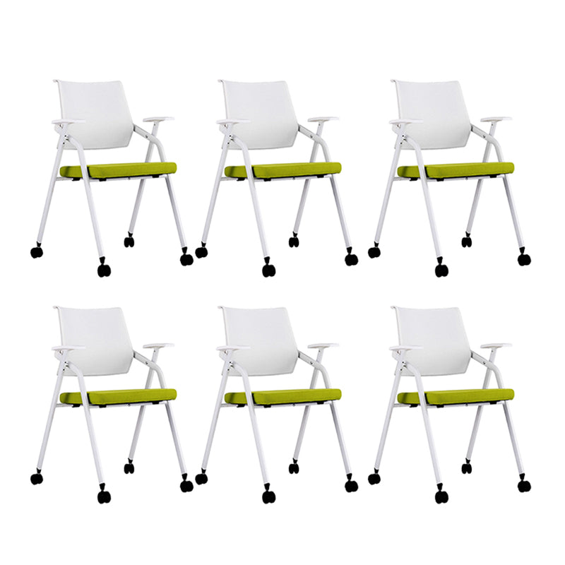 Silla para conferencias con respaldo medio Silla para invitados con base metálica contemporánea