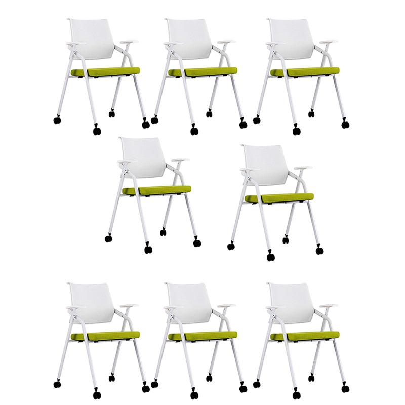 Silla para conferencias con respaldo medio Silla para invitados con base metálica contemporánea