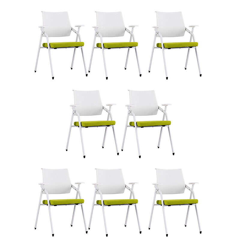 Silla para conferencias con respaldo medio Silla para invitados con base metálica contemporánea