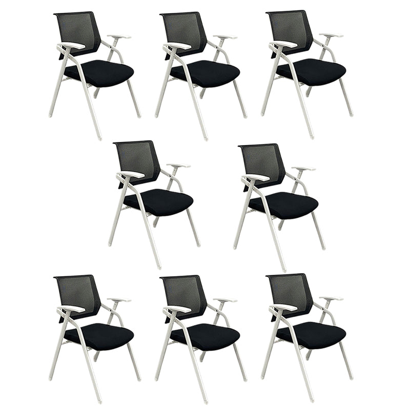 Silla para conferencias con respaldo medio Silla para invitados con base metálica contemporánea