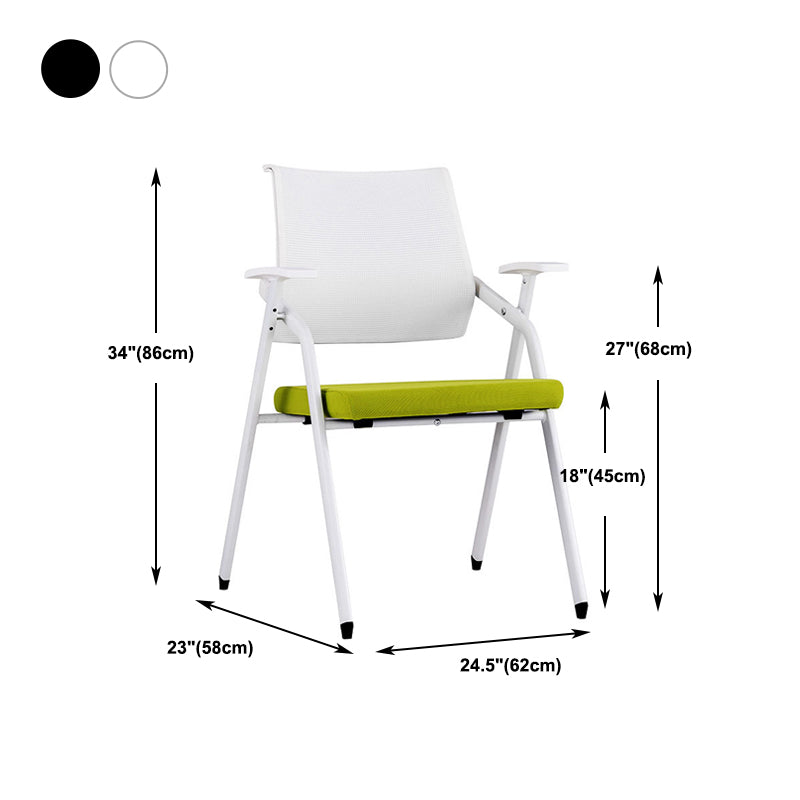 Silla para conferencias con respaldo medio Silla para invitados con base metálica contemporánea