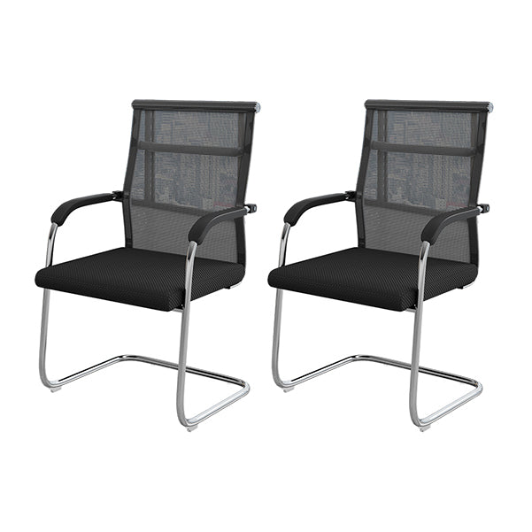18"W Contemporary Office Chair Black Breathable AirGrid Desk Chair 2 Piece Set Black Clearhalo 'furn' 'furn_office_chair' 'Furniture' 'Office Chairs' 'Office Furniture' 'office_chair' 5917225