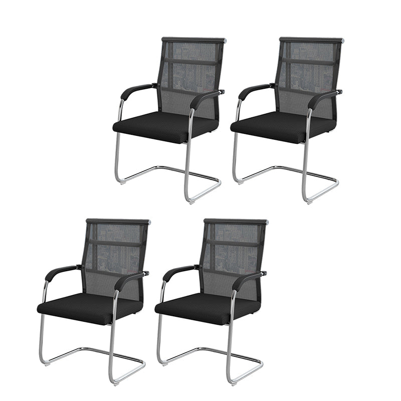 18"W Contemporary Office Chair Black Breathable AirGrid Desk Chair 4 Piece Set Black Clearhalo 'furn' 'furn_office_chair' 'Furniture' 'Office Chairs' 'Office Furniture' 'office_chair' 5917228
