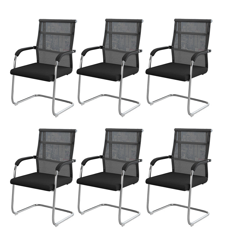 18"W Contemporary Office Chair Black Breathable AirGrid Desk Chair 6 Piece Set Black Clearhalo 'furn' 'furn_office_chair' 'Furniture' 'Office Chairs' 'Office Furniture' 'office_chair' 5917231