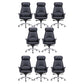 Contemporary Chair Black Leather Adjustable Seat Height Office Chair 8 Piece Set Clearhalo 'furn' 'furn_office_chair' 'Furniture' 'Office Chairs' 'Office Furniture' 'office_chair' 5917290