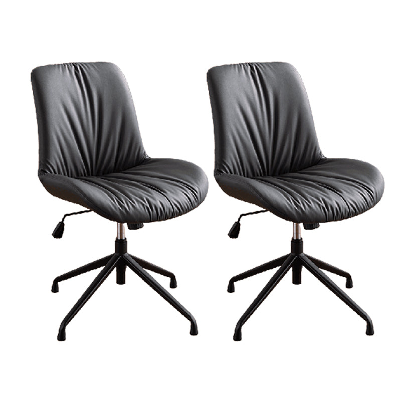 23"W Contemporary Office Chair Adjustable Seat Height Desk Chair Black 2 Piece Set Clearhalo 'furn' 'furn_office_chair' 'Furniture' 'Office Chairs' 'Office Furniture' 'office_chair' 5917299