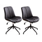 23"W Contemporary Office Chair Adjustable Seat Height Desk Chair Matte Black 2 Piece Set Clearhalo 'furn' 'furn_office_chair' 'Furniture' 'Office Chairs' 'Office Furniture' 'office_chair' 5917301