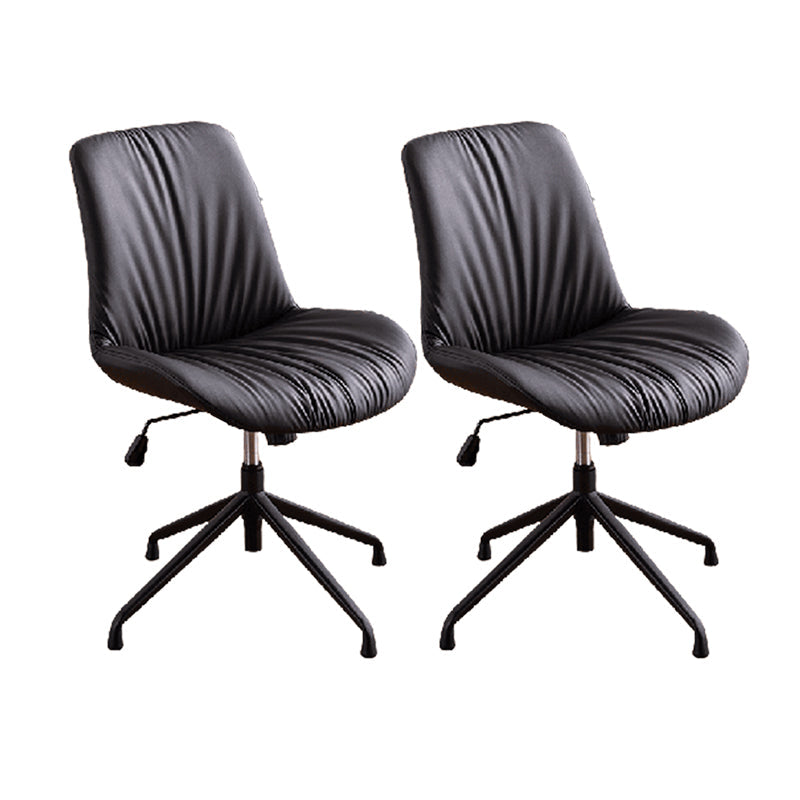 23"W Contemporary Office Chair Adjustable Seat Height Desk Chair Matte Black 2 Piece Set Clearhalo 'furn' 'furn_office_chair' 'Furniture' 'Office Chairs' 'Office Furniture' 'office_chair' 5917301