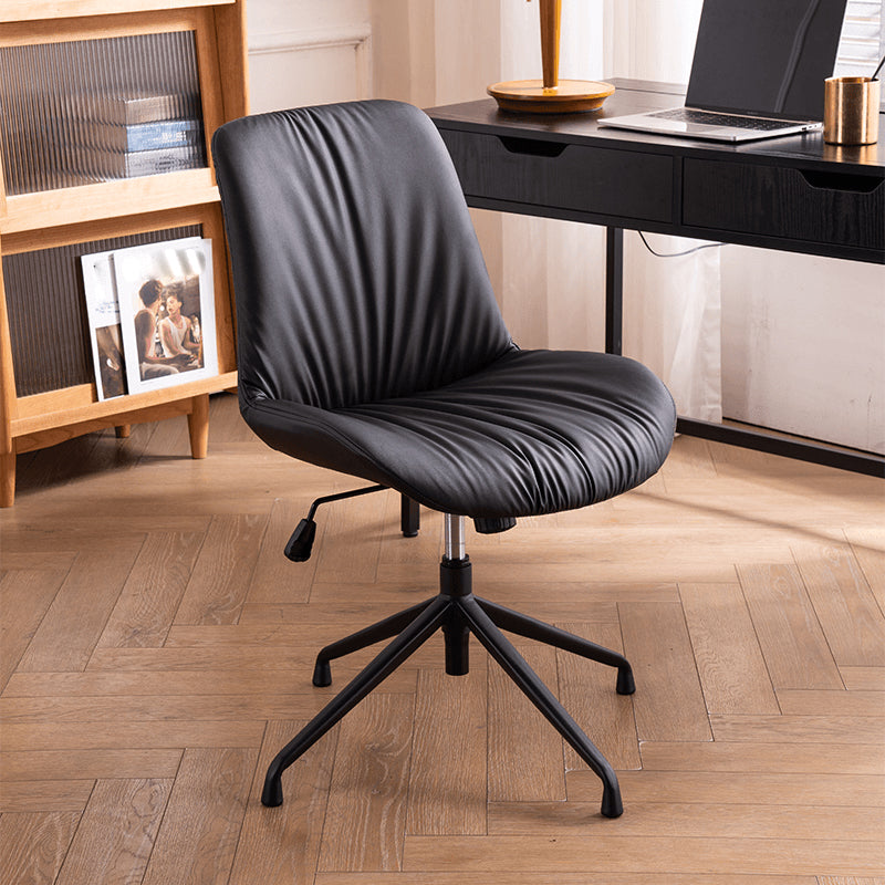 23"W Contemporary Office Chair Adjustable Seat Height Desk Chair Matte Black 1 Piece Clearhalo 'furn' 'furn_office_chair' 'Furniture' 'Office Chairs' 'Office Furniture' 'office_chair' 5917303