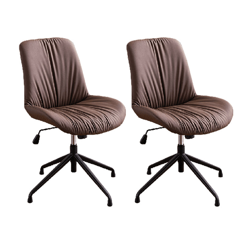 23"W Contemporary Office Chair Adjustable Seat Height Desk Chair Dark Coffee 2 Piece Set Clearhalo 'furn' 'furn_office_chair' 'Furniture' 'Office Chairs' 'Office Furniture' 'office_chair' 5917304