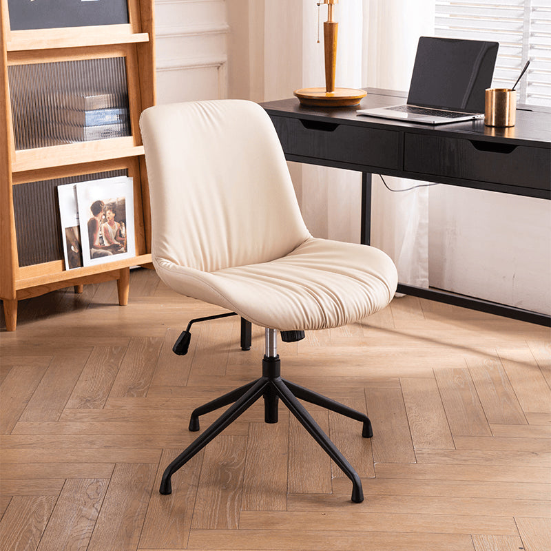 23"W Contemporary Office Chair Adjustable Seat Height Desk Chair Off-White 1 Piece Clearhalo 'furn' 'furn_office_chair' 'Furniture' 'Office Chairs' 'Office Furniture' 'office_chair' 5917305