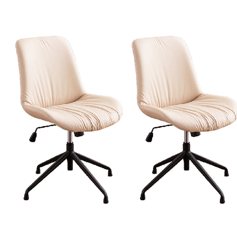 23"W Contemporary Office Chair Adjustable Seat Height Desk Chair Off-White 2 Piece Set Clearhalo 'furn' 'furn_office_chair' 'Furniture' 'Office Chairs' 'Office Furniture' 'office_chair' 5917312